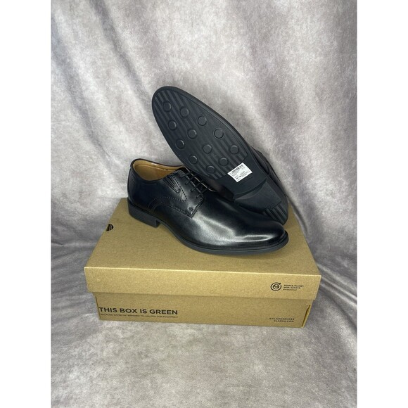 Men\'s Clarks, Whiddon Plain Toe Oxford 26152918 Black Leather 13 W New In Box